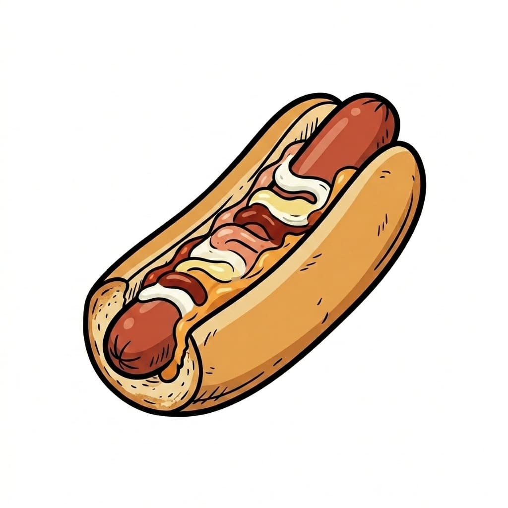 Żabka Dog illustrated hot dog icon