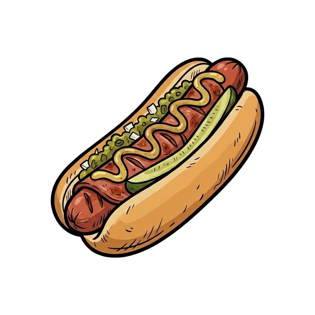 Baltimore-Style Hot Dog illustrated hot dog icon