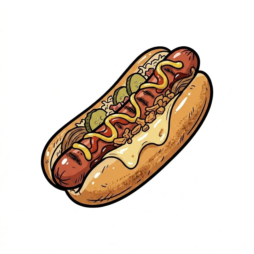 Bocadillo de Frankfurt illustrated hot dog icon