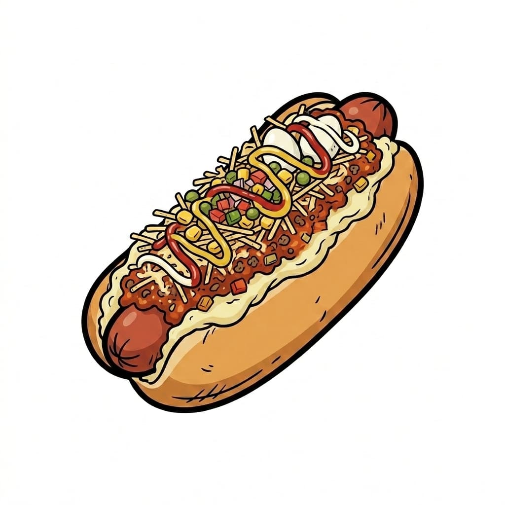 Cachorro Quente illustrated hot dog icon