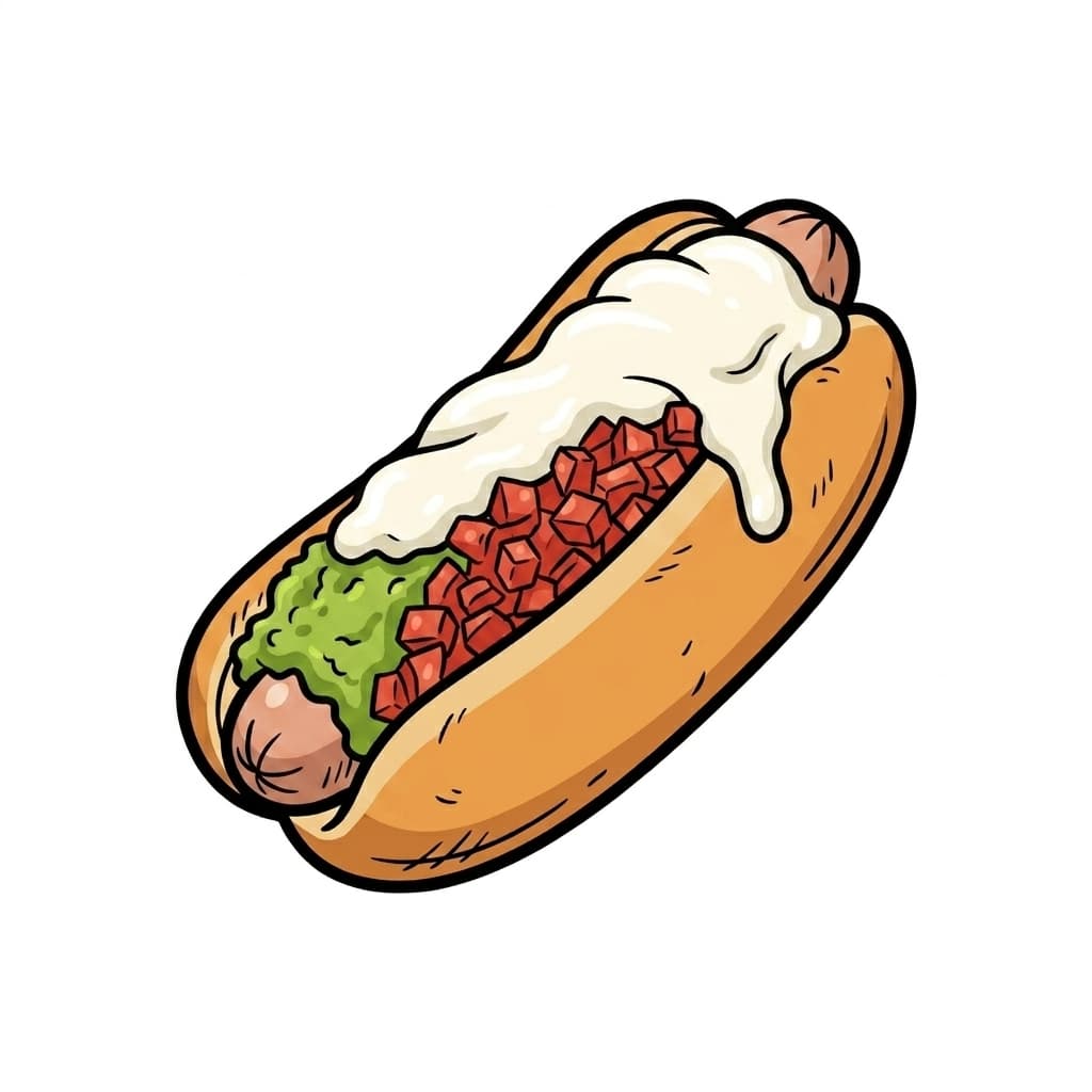 Completo Italiano illustrated hot dog icon