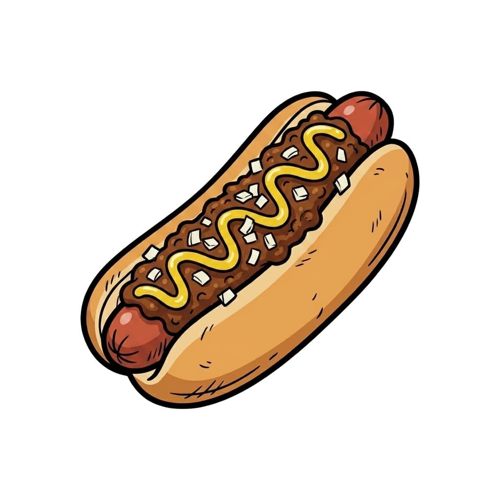 Coney Dog illustrated hot dog icon