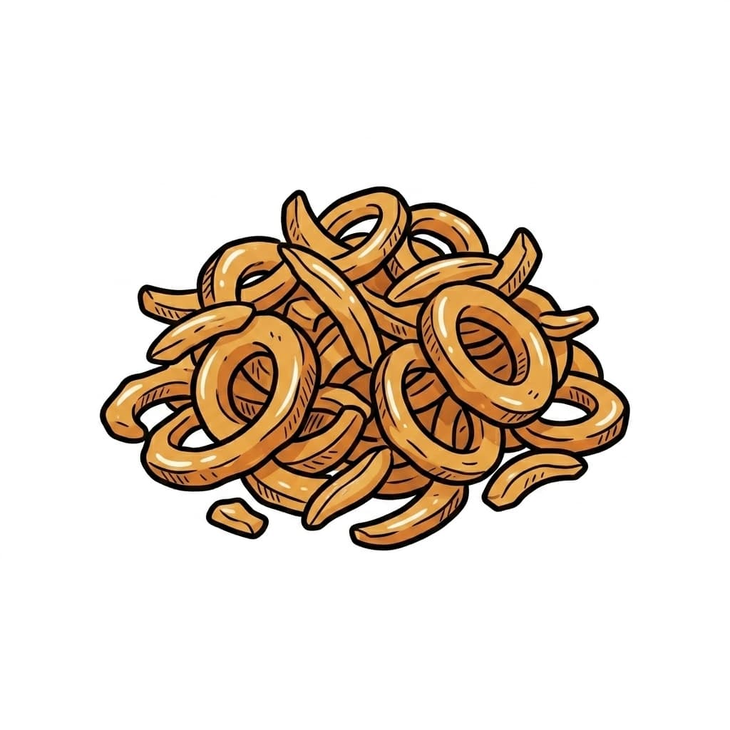 Crispy fried onions illustrated ingredient icon