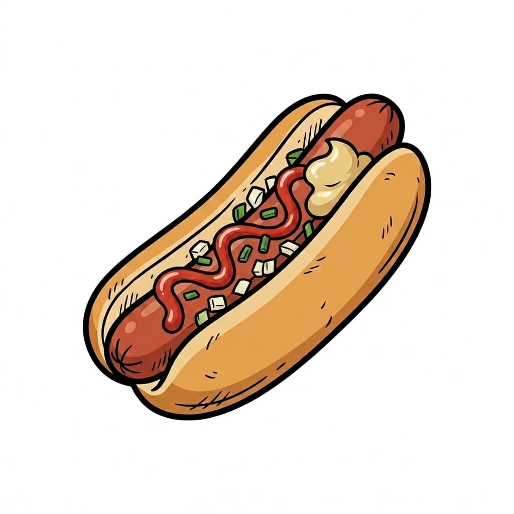 Czech Hot Dog illustrated hot dog icon