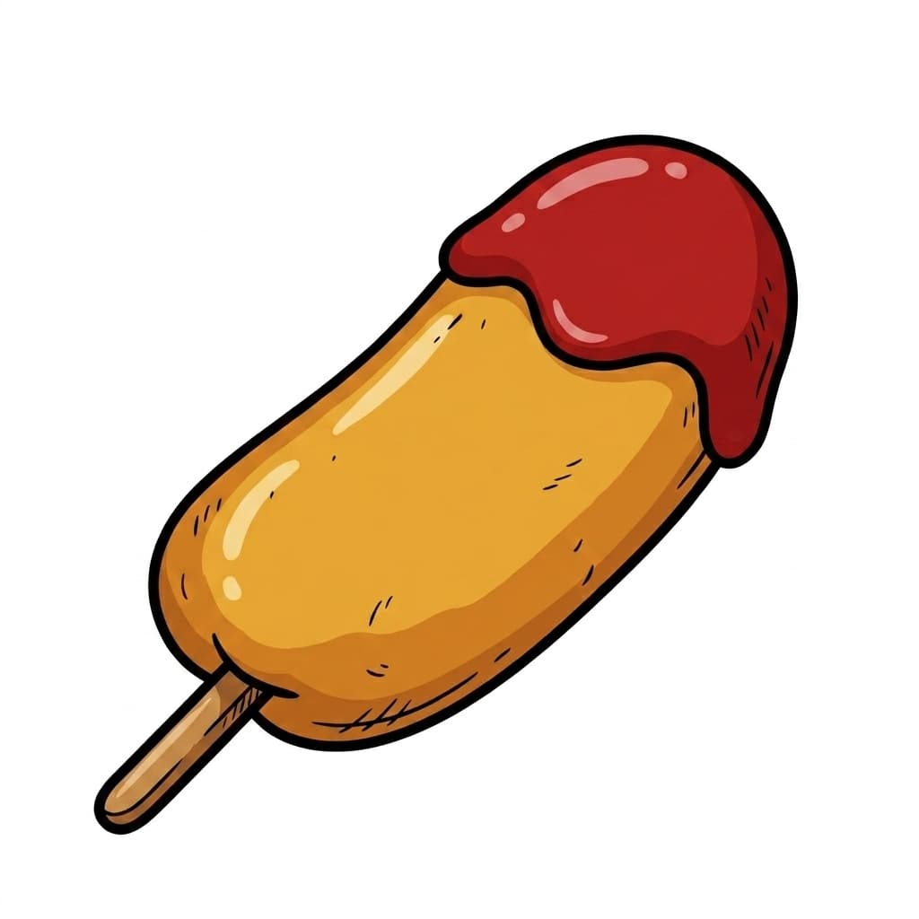 Dagwood Dog illustrated hot dog icon