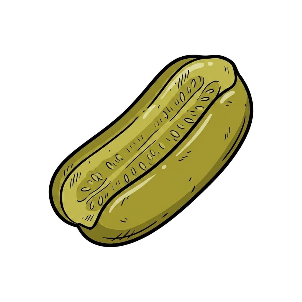 Dill pickle spear illustrated ingredient icon