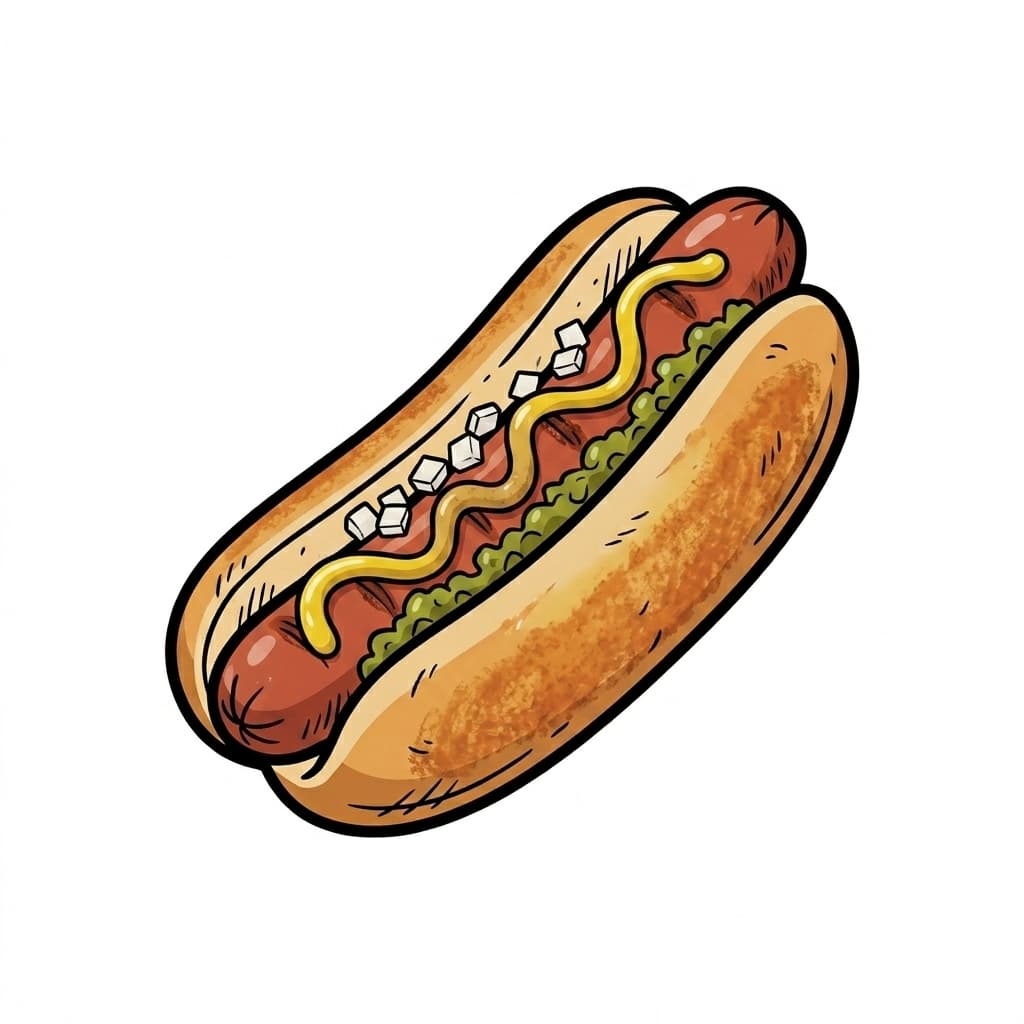 Fenway Frank illustrated hot dog icon