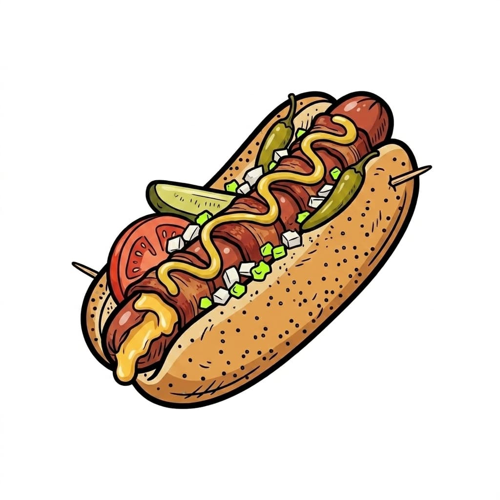Francheezie illustrated hot dog icon