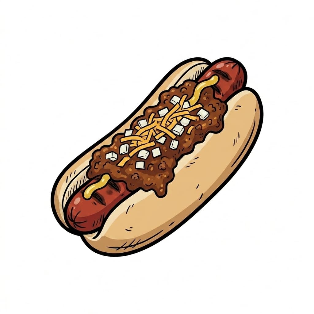 Half-Smoke Hot Dog illustrated hot dog icon