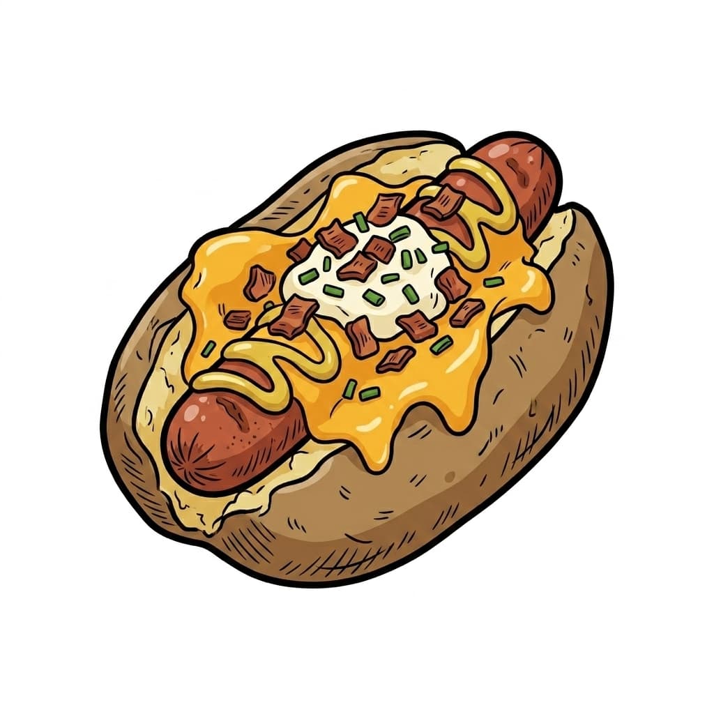 Idaho Hot Dog illustrated hot dog icon