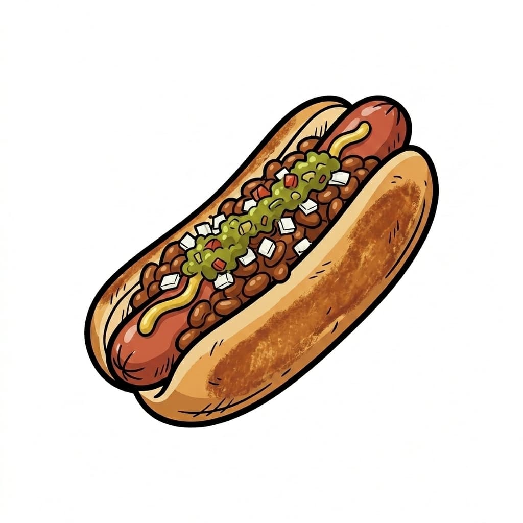 Massachusetts-Style Hot Dog illustrated hot dog icon