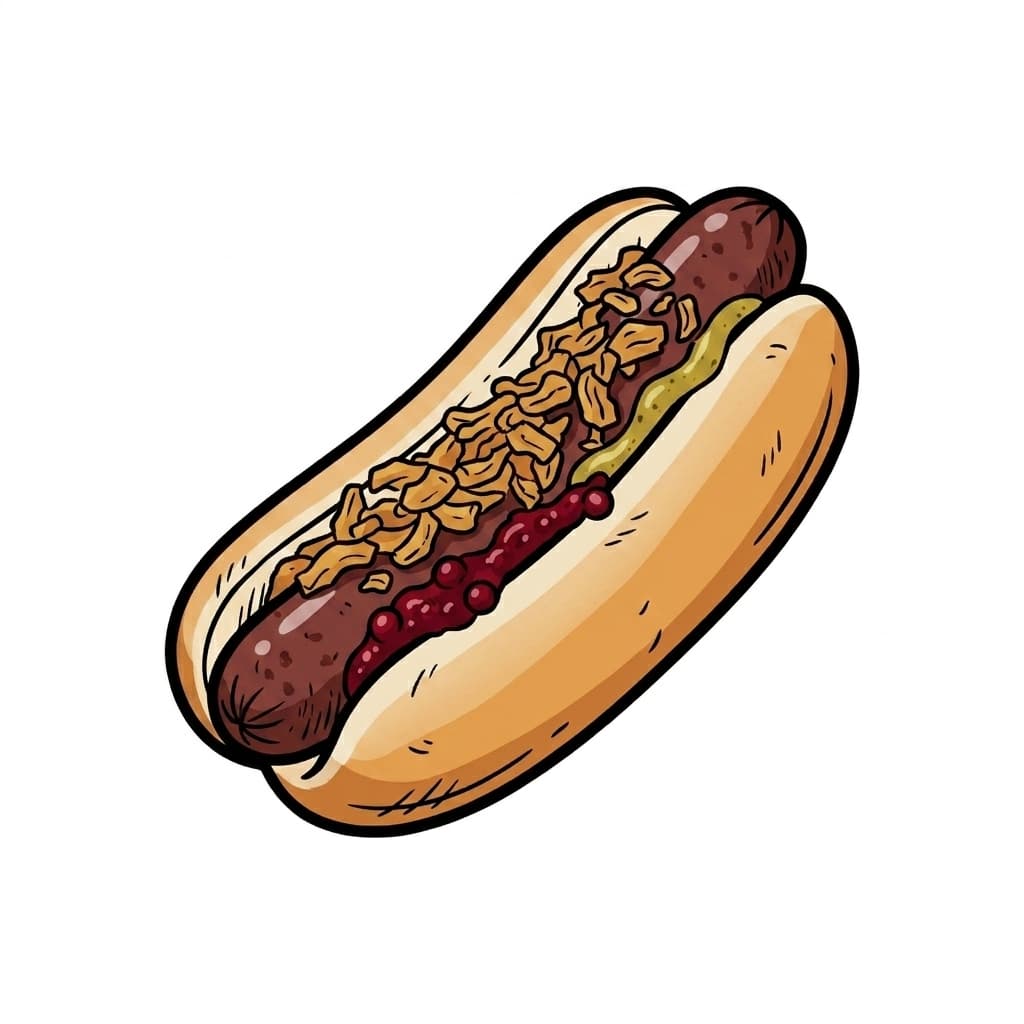 Norwegian Reindeer Hot Dog illustrated hot dog icon