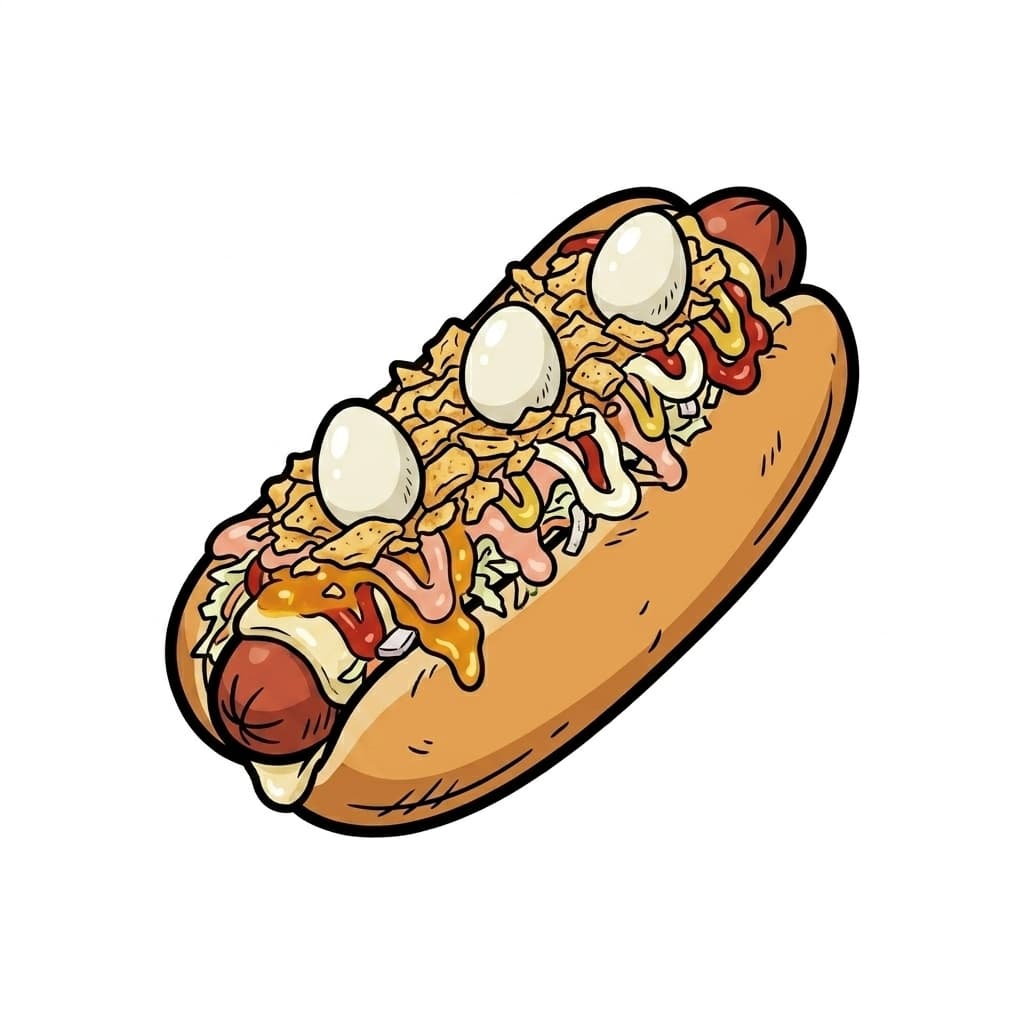 Perro Caliente illustrated hot dog icon