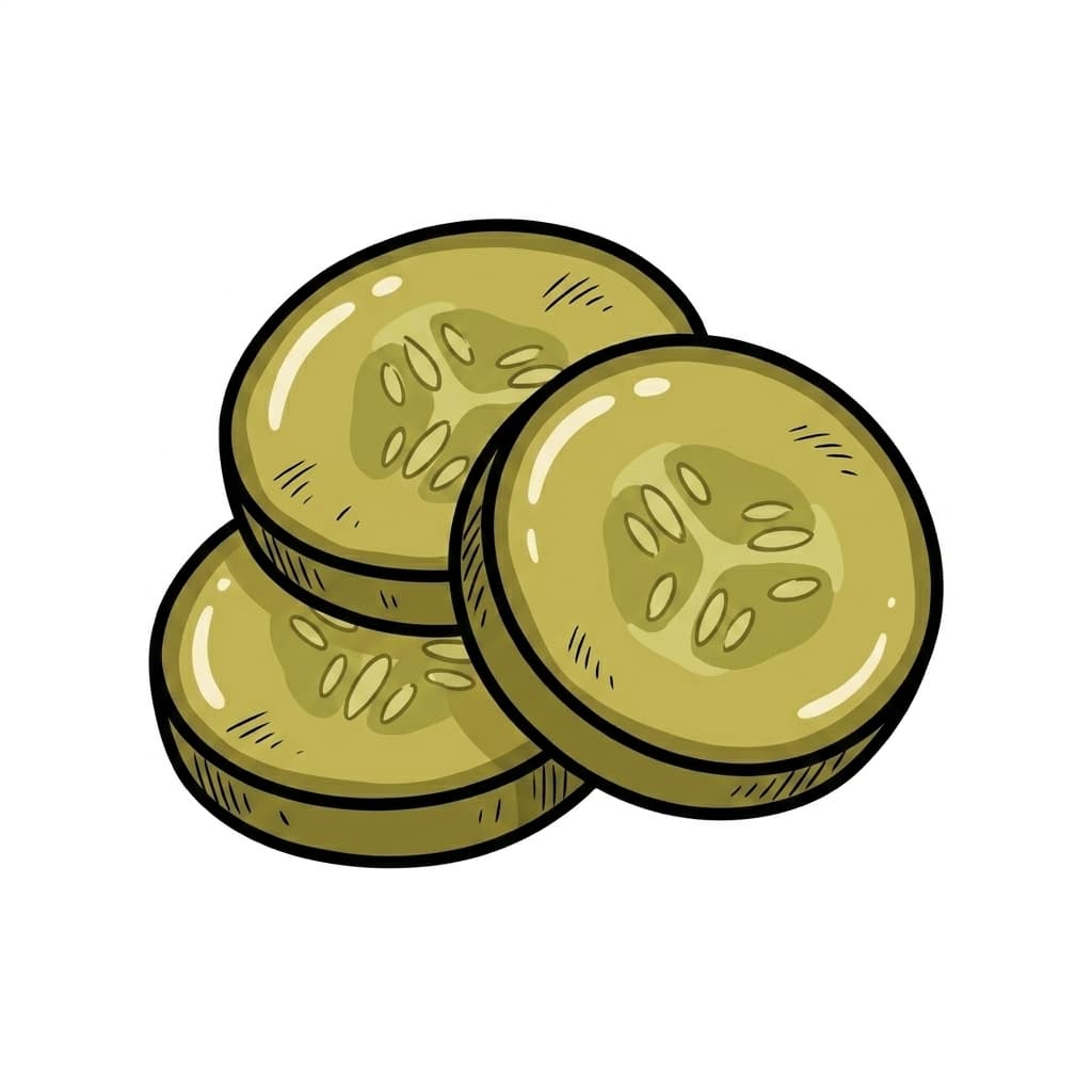 Pickle slices illustrated ingredient icon