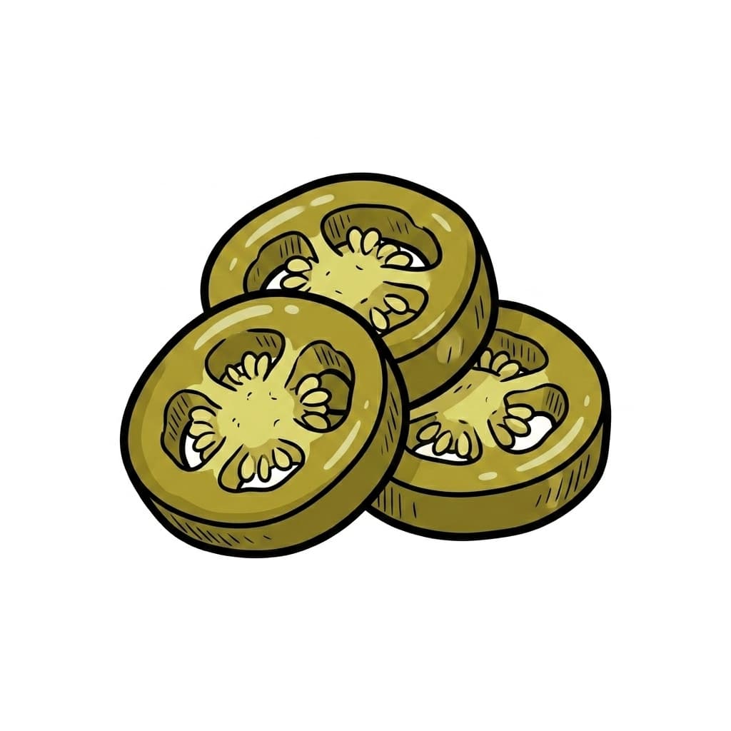 Pickled jalapenos illustrated ingredient icon
