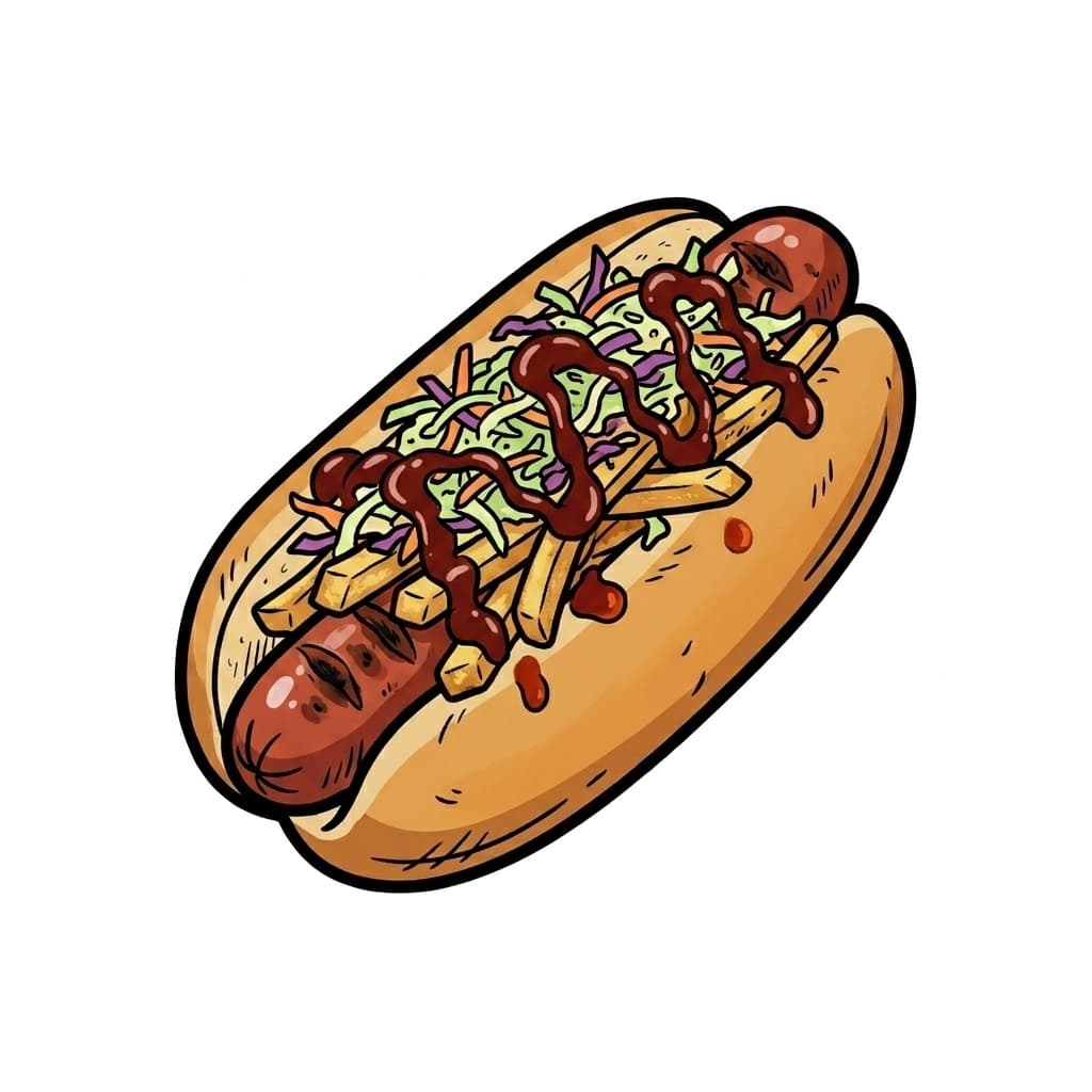 Polish Boy illustrated hot dog icon