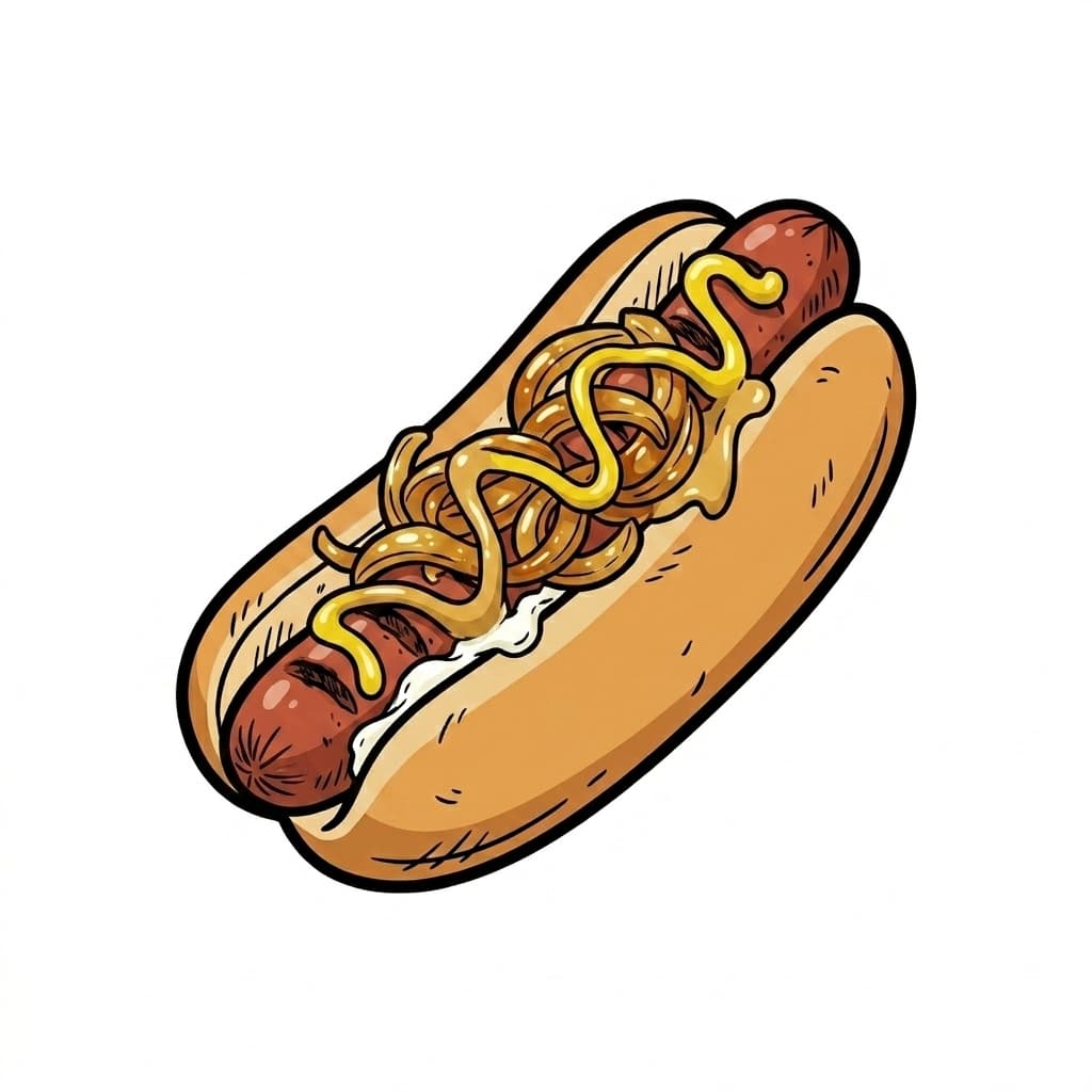Reindeer Dog illustrated hot dog icon