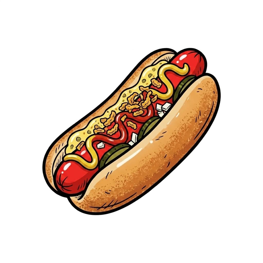 Ristet Hotdog illustrated hot dog icon