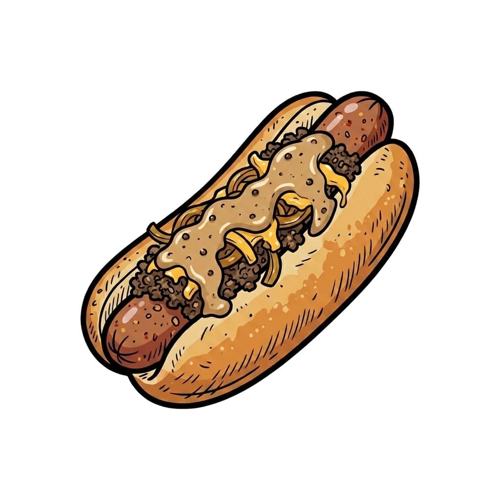 Scottie Dog illustrated hot dog icon