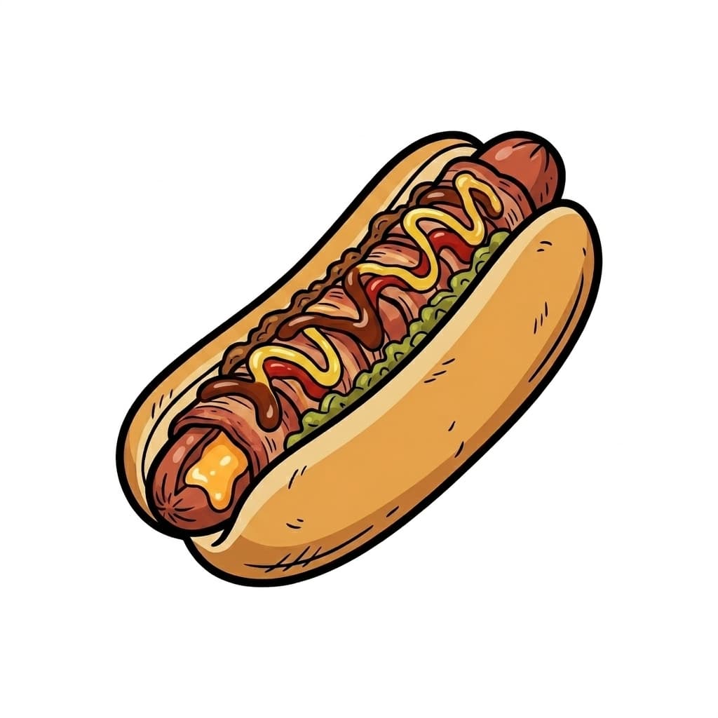 Texas Tommy illustrated hot dog icon