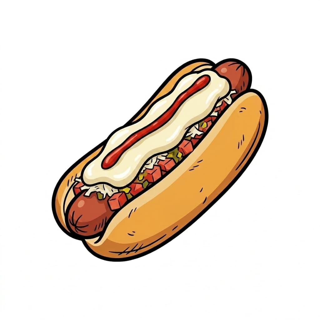 The Completo illustrated hot dog icon